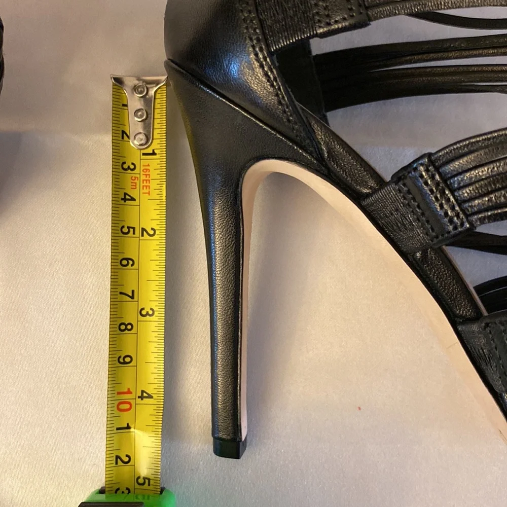 Via Spiga women’s designer Italian leather strappy heeled sandals black 9.5 🌹 - Picture 11 of 11